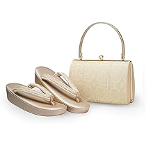 あめてまり　着物　草履バッグ　2点セット　ゴールド Amazon | [あめてまり] 草履バッグセット 日本製 フォーマル 痛くない